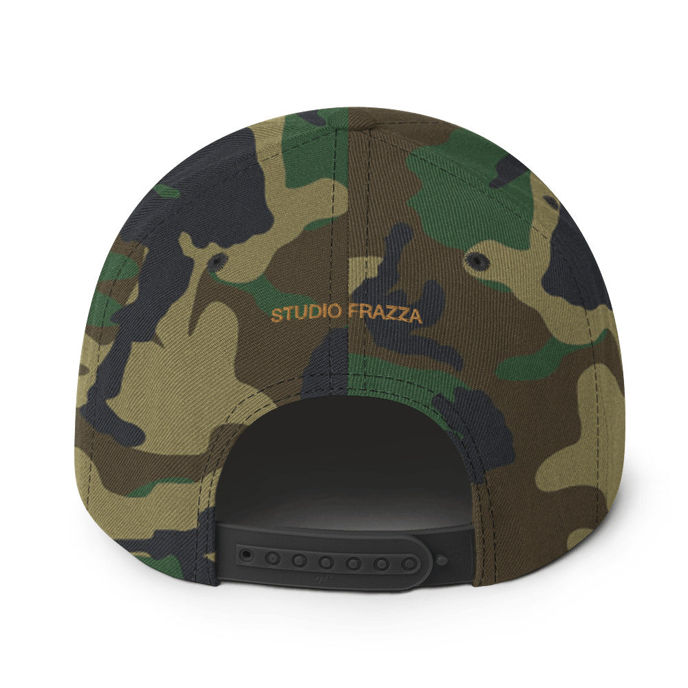 Studio Frazza Snapback Hat (Green Camo/Old Gold)