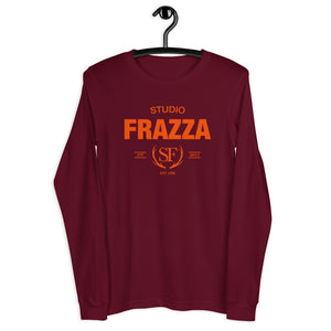 Studio Frazza Unisex Long Sleeve Tee (Maroon/Orange)