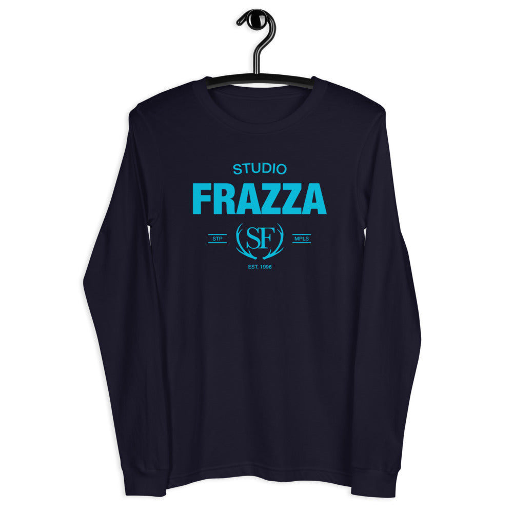 Studio Frazza Unisex Long Sleeve Tee (Navy/Light Blue)