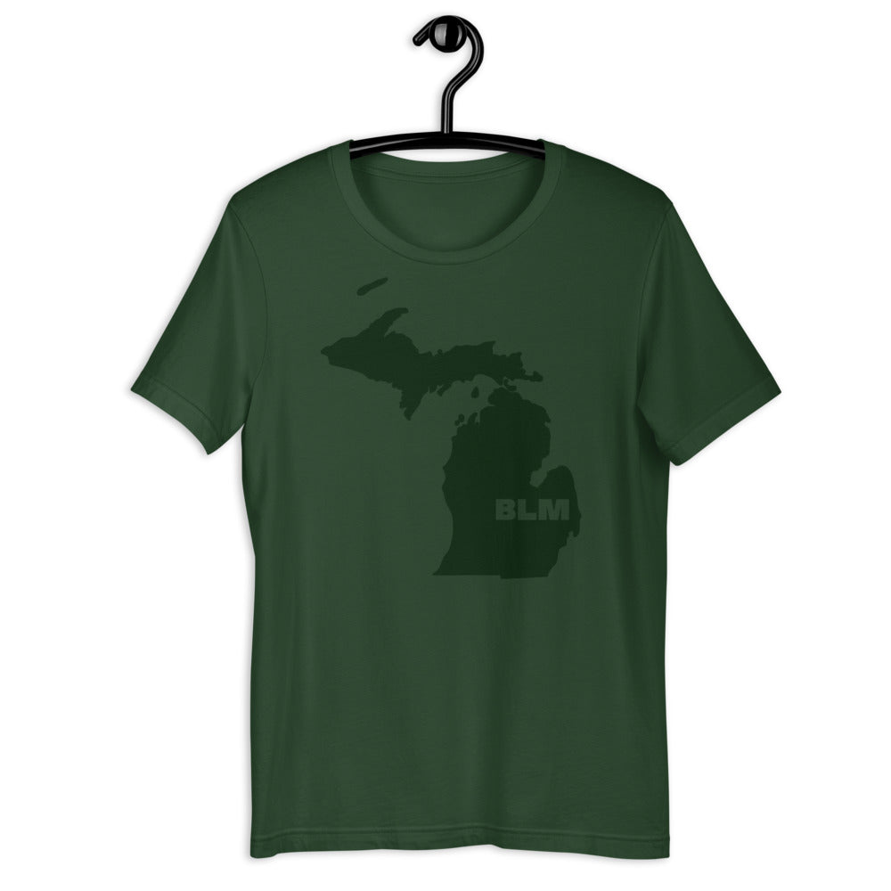 BLM 50 States / Michigan Short-Sleeve Unisex T-Shirt (Forest Green)