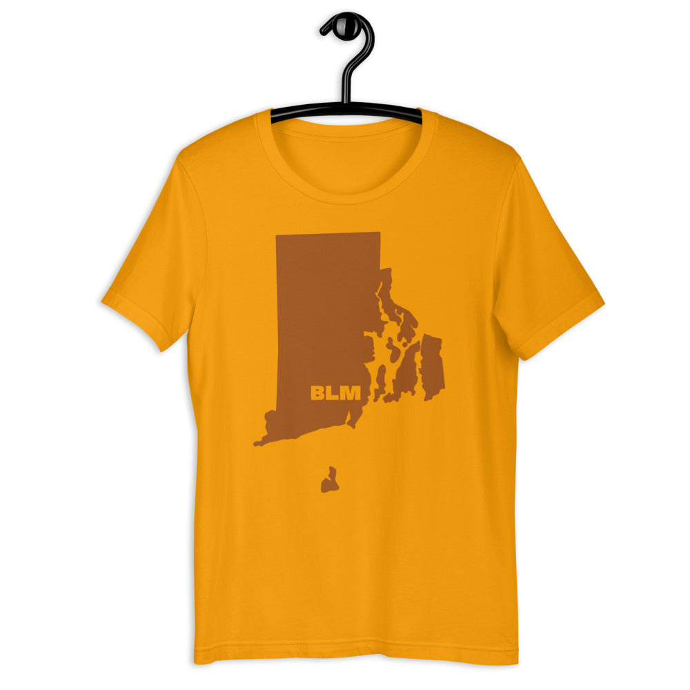 BLM 50 States / Rhode Island Short-Sleeve Unisex T-Shirt (Gold)