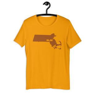 BLM 50 States / Massachusetts Short-Sleeve Unisex T-Shirt (Gold)