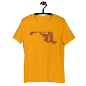 BLM 50 States / Maryland Short-Sleeve Unisex T-Shirt (Gold)