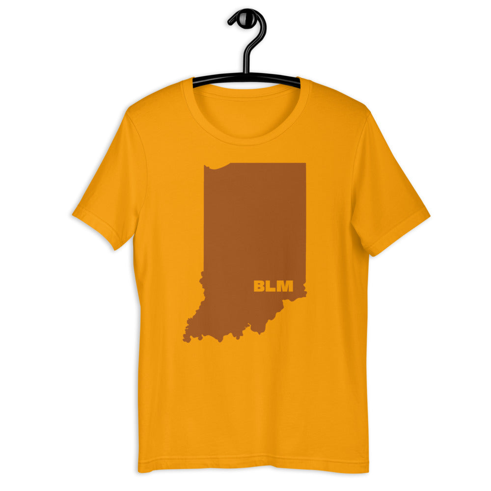 BLM 50 States / Indiana Short-Sleeve Unisex T-Shirt (Gold)