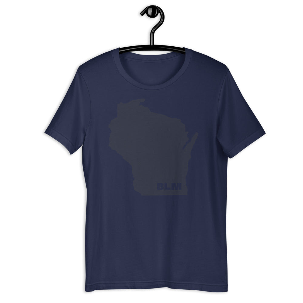 BLM 50 States / Wisconsin Short-Sleeve Unisex T-Shirt (Navy)