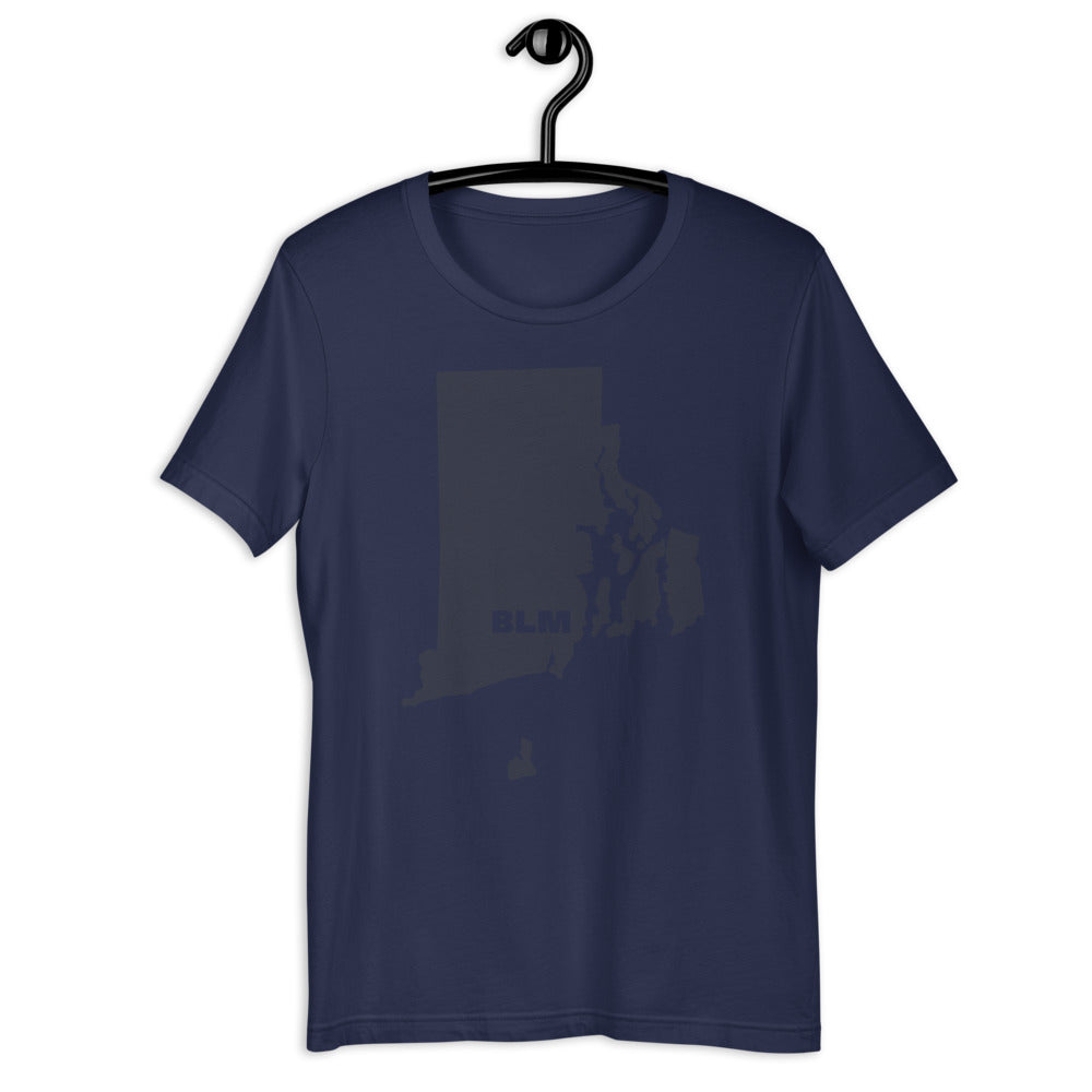 BLM 50 States / Rhode Island Short-Sleeve Unisex T-Shirt (Navy)