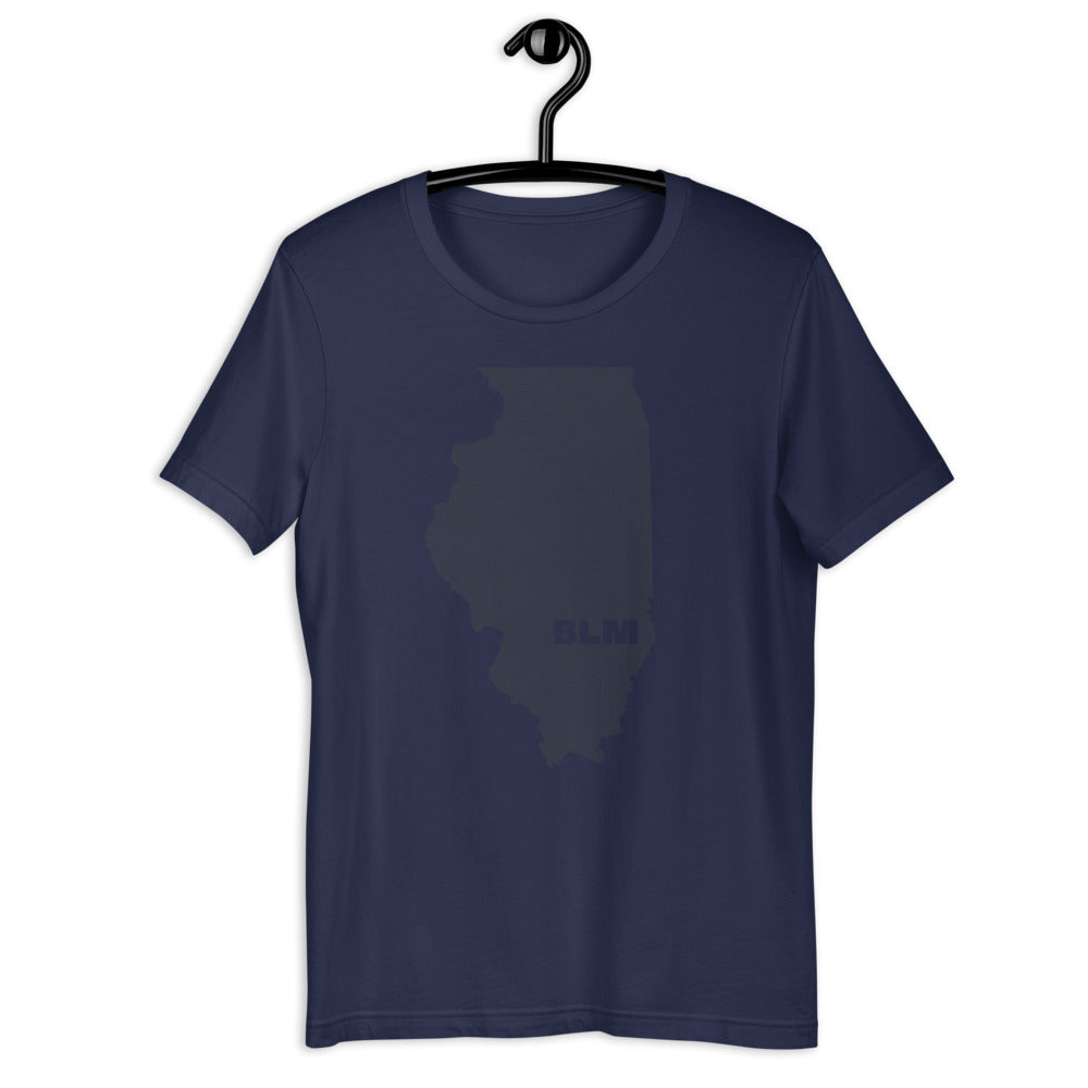 BLM 50 States / Illinois Short-Sleeve Unisex T-Shirt (Navy)