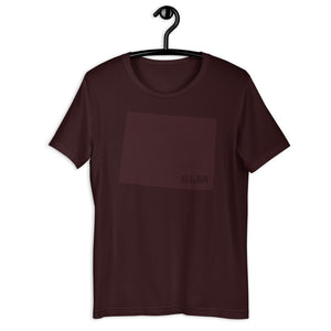 BLM 50 States / Wyoming Short-Sleeve Unisex T-Shirt (Oxblood Black)