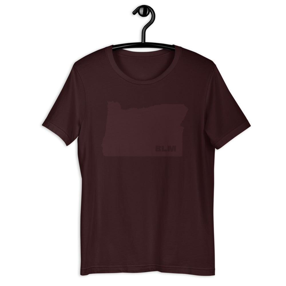 BLM 50 States / Oregon Short-Sleeve Unisex T-Shirt (Oxblood Black)